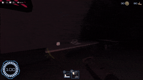 a screenshot of a video game with the number 100 on the bottom