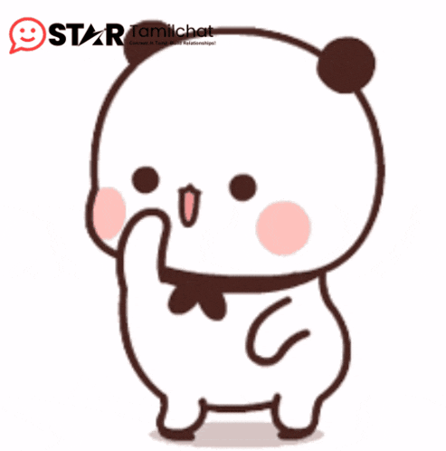 a star tamilchat sticker of a bear covering its mouth with its hand