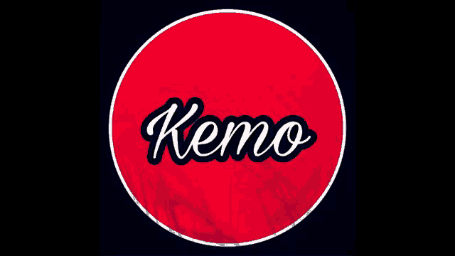 the word kemo is written in white on a black background