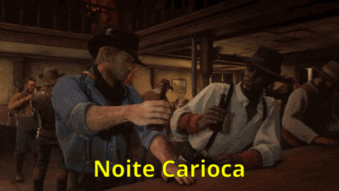 a video game scene with the words noite carioca