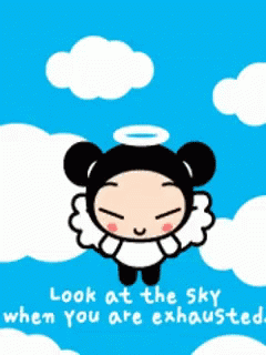 Pucca Look At The Sky When You Are Exhausted GIF - Pucca Look At The Sky When You Are Exhausted Flying GIFs