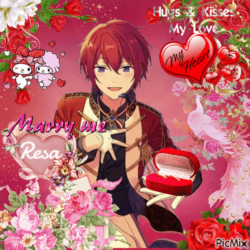 a picture of a boy holding a box with a heart that says my heart