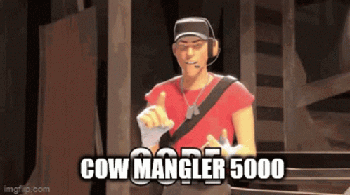 Cow Mangler Scout Tf2 GIF - Cow Mangler Scout Tf2 Tf2 GIFs