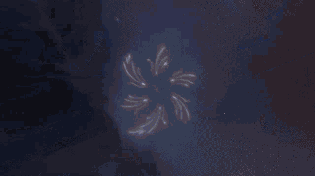 a blue light coming out of a circle with a star in the middle .