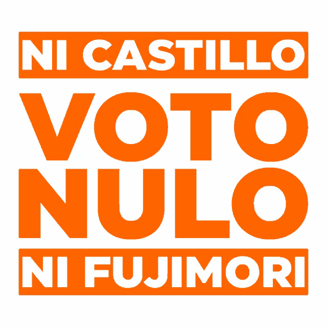 a sticker that says ni castillo voto nulo ni fujimori
