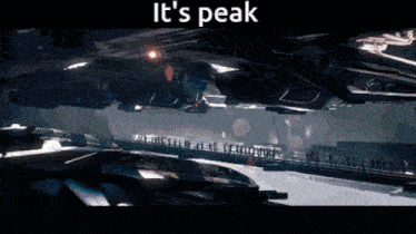a screenshot of a video game with the words it 's peak at the top