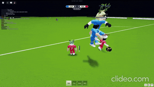 a soccer game is being played on a computer screen with a scoreboard showing a score of 1-0