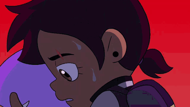 a cartoon of a girl with a scar on her forehead