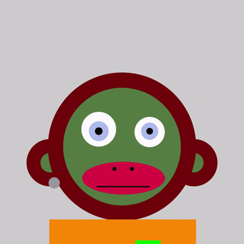 an illustration of a monkey with a green face