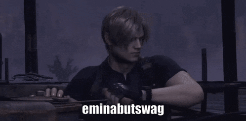 a man is riding a jet ski in the ocean with the words eminabutswag below him .