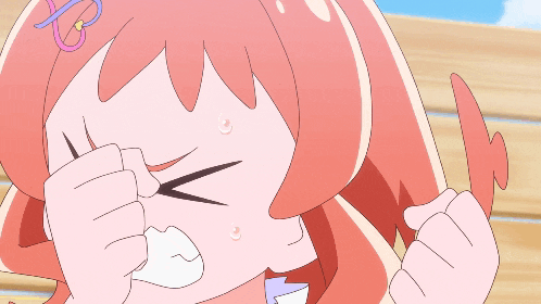 a cartoon of a girl covering her face with her hand