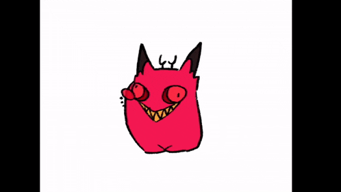 a cartoon drawing of a devil with a crown on its head