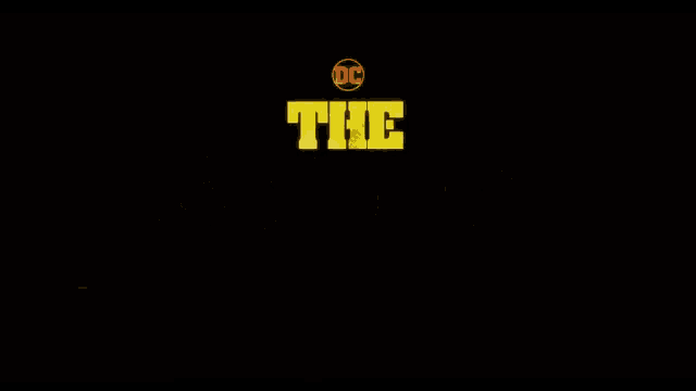 the logo for the suicide squad is yellow and has a dc logo on it