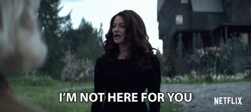 Im Not Here For You Michelle Gomez GIF - Im Not Here For You Michelle Gomez Lilith GIFs