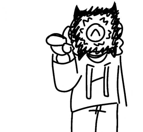 a black and white drawing of a man with a beard giving a thumbs up sign .