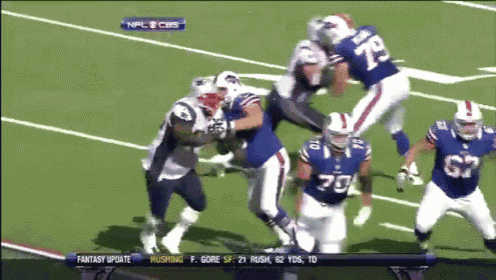 a football game is being played on cbs