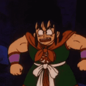 a couple of cartoon characters are standing next to each other and one of them is touching another 's face .
