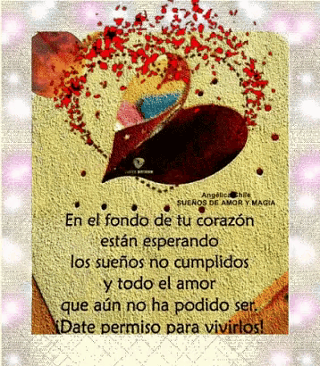a picture of a heart with the words en el fondo de tu corazón on it