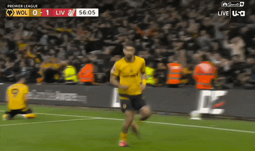 a soccer game between wolves and liv is live
