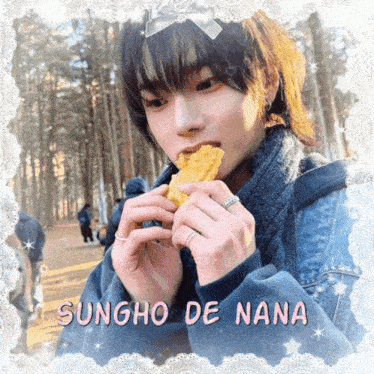 a picture of sungho de nana with a bow on his head