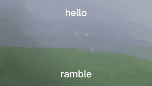 a drawing of a cat with the words hello ramble written on it