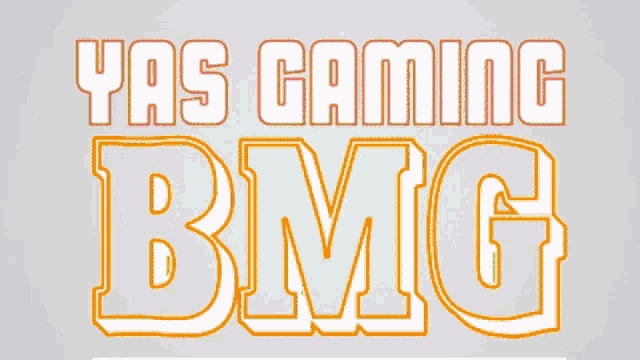 a logo for yas gaming bmg that is orange and yellow