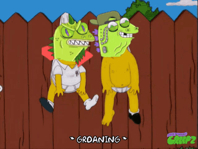 the word groaning that is on a cartoon character