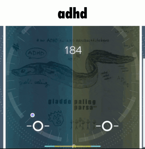 a screen shot of a video game with the word adhd on the bottom