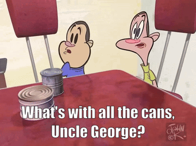 Cans Without Labels George Liquor GIF - Cans Without Labels George Liquor Whats With All The Cans Uncle George GIFs