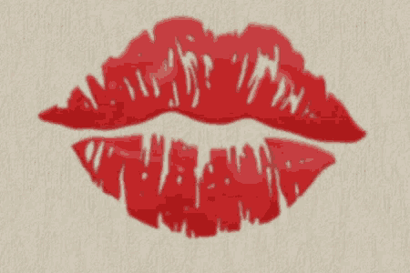 a picture of red lips with the words " good morning " below it