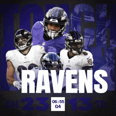 a poster for the ravens shows three players