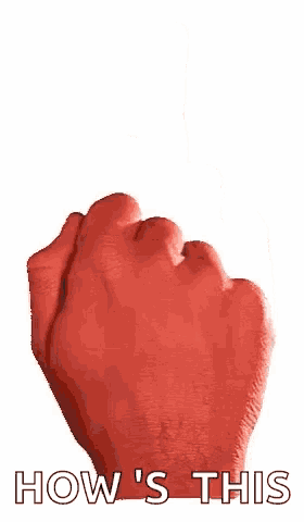 a red hand giving the middle finger with the words how 's this below