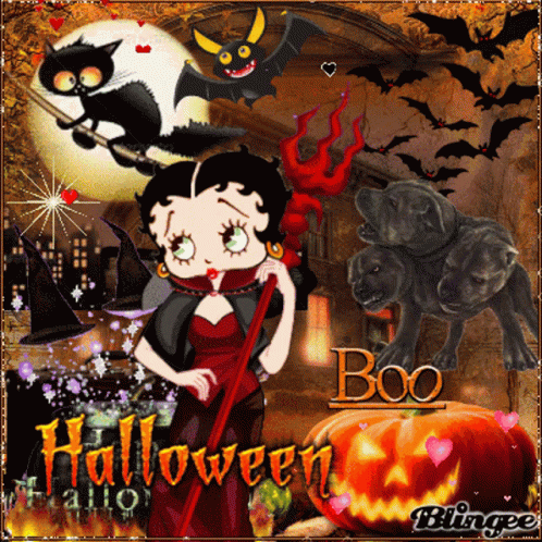 Betty Boop Happy Halloween GIF - Betty Boop Happy Halloween Jack O Lantern GIFs