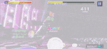a pixel art of a person dancing on a stage with the words " 2winkaer batics here we are "
