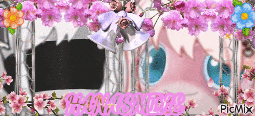 a picture of a girl with the name hanashiro written on it