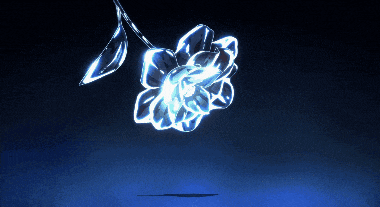 a bunch of broken glass pieces on a blue background
