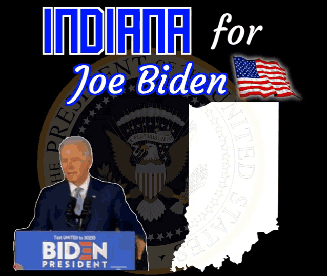 a poster for joe biden with a map of the united states