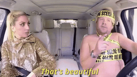 a man and a woman are sitting in a car and the man says that 's beautiful .