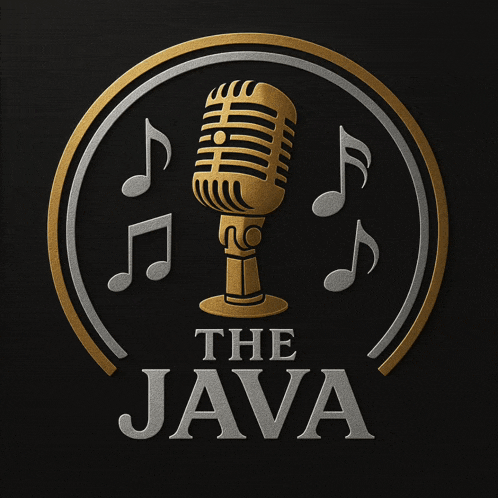a logo for the java shows a microphone in a circle