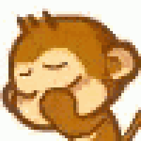 a cartoon monkey is covering its mouth with its hand and sleeping .