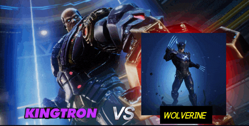 kingtron vs wolverine is displayed on the screen