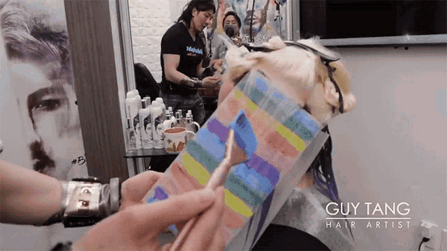 Coloring Hair Guy Tang GIF - Coloring Hair Guy Tang Rainbow Hair GIFs