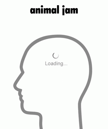 a line drawing of a person 's head with the words animal jam written above it