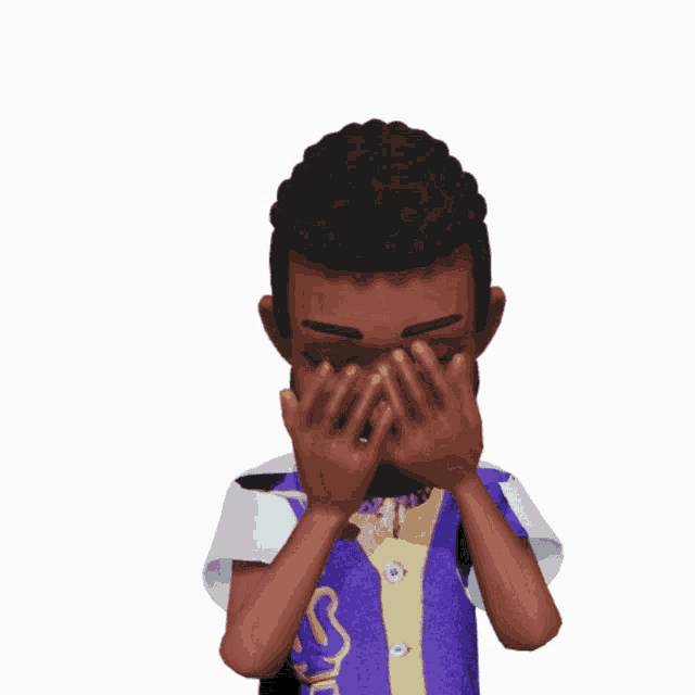 a cartoon of a man with a beard and a purple shirt that says ' jesus ' on it