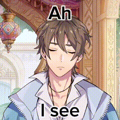 a cartoon of a boy with his eyes closed and the words `` ah i see '' written on his face .