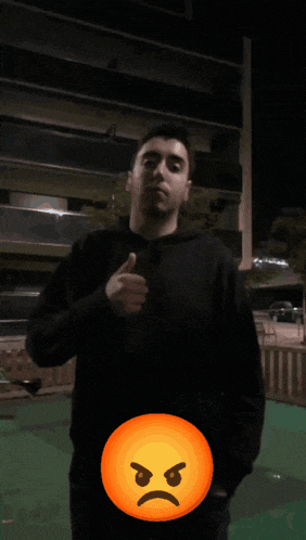 a man is giving a thumbs up next to a smiley face with an angry face