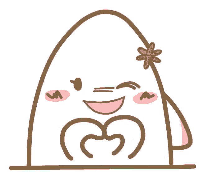 a cartoon drawing of a heart with a flower on it 's head