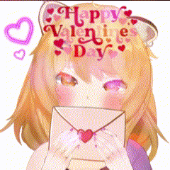 a girl holding an envelope with the words happy valentine 's day written on her head