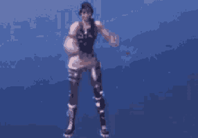 a pixel art of a person dancing in a video game .