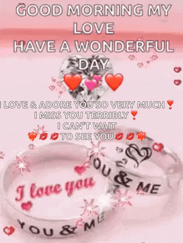 a good morning my love have a wonderful day i love and adore you so very much i miss you terribly